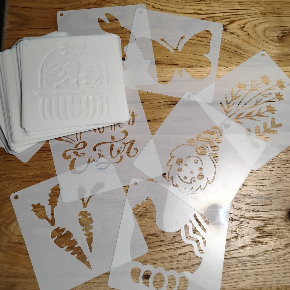 Easter and Spring Themed Stencils 5x5. 56 Pcs.